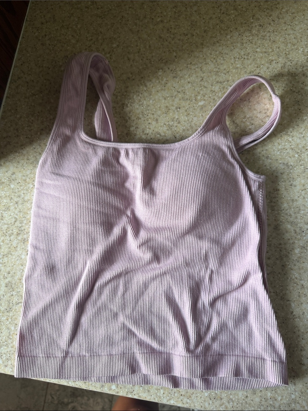 Light Pink Ribbed Tank Top